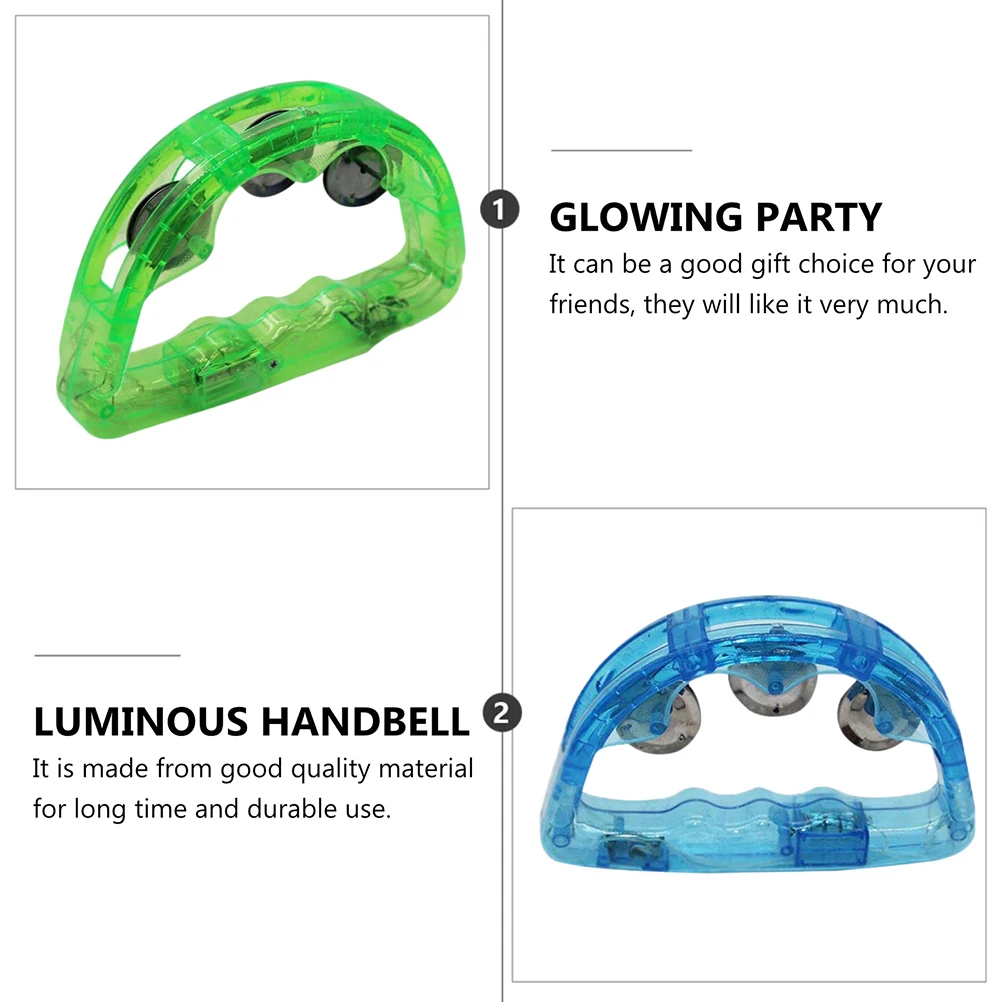 

4 Pcs Hand Bell Kids Toys Baby Musical Light up Tambourines Tiny Props Plastic Child