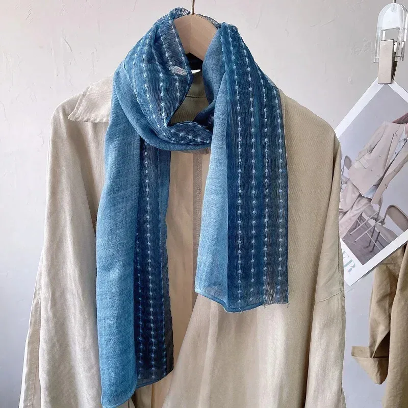 الكتاني الدانتيل القطن والكتان وشاح رقيق المرأة الشتاء شال الربيع والخريف النمط الأجنبي أزياء الحرير بلون #6