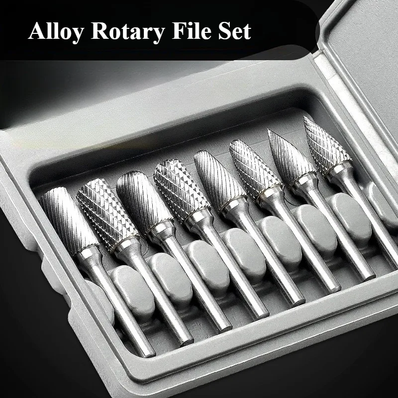 Carbide rotary file, hand drill polishing reaming inner grinding head, tungsten steel milling cutter , file grinding head set