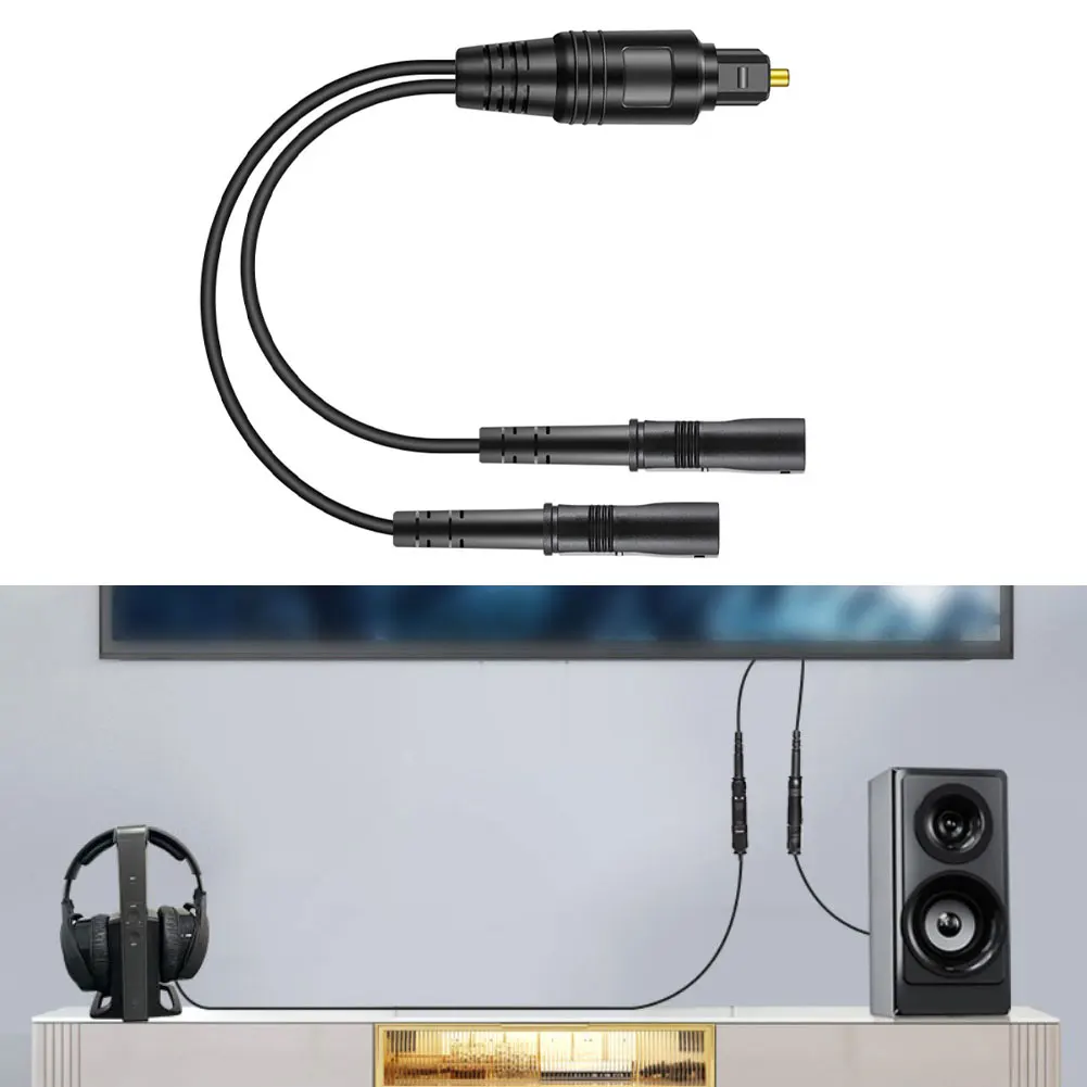 1/2PCS Digital Optical Audio Cable Splitter 1 In 2 Out For TV Box Sound Bar Etc Plastic For PCs/PS4s/XBOX Consoles Power Tool