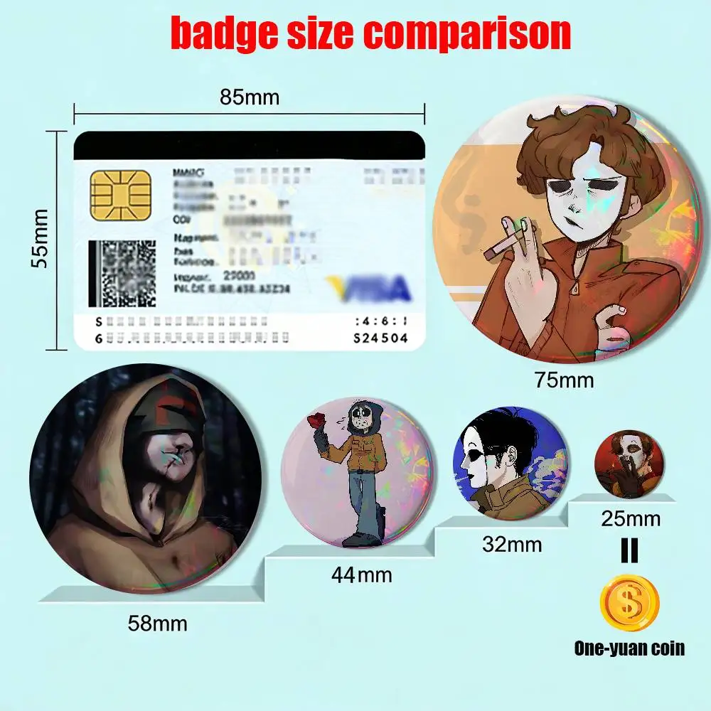 Operator MH Marble Hornets Creative Round Badge Button Pin Bag Decor Fans Collection Friends Gift Brooch