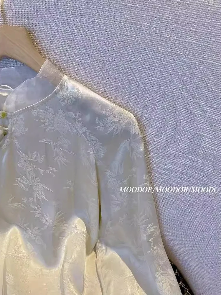 Ropa de línea de danza folclórica china con cuello levantado, traje clásico para mujer, bordado de Jazz, Tops de fiesta para escenario de competición para adultos