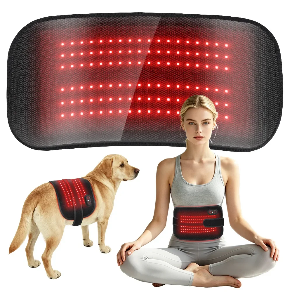 Red Light Therapy Belt for Dogs, Cordless 660nm Infrared Light,108 LEDs Rechargeable Pet Wrap Mat for Back, Waist&Hips Devices