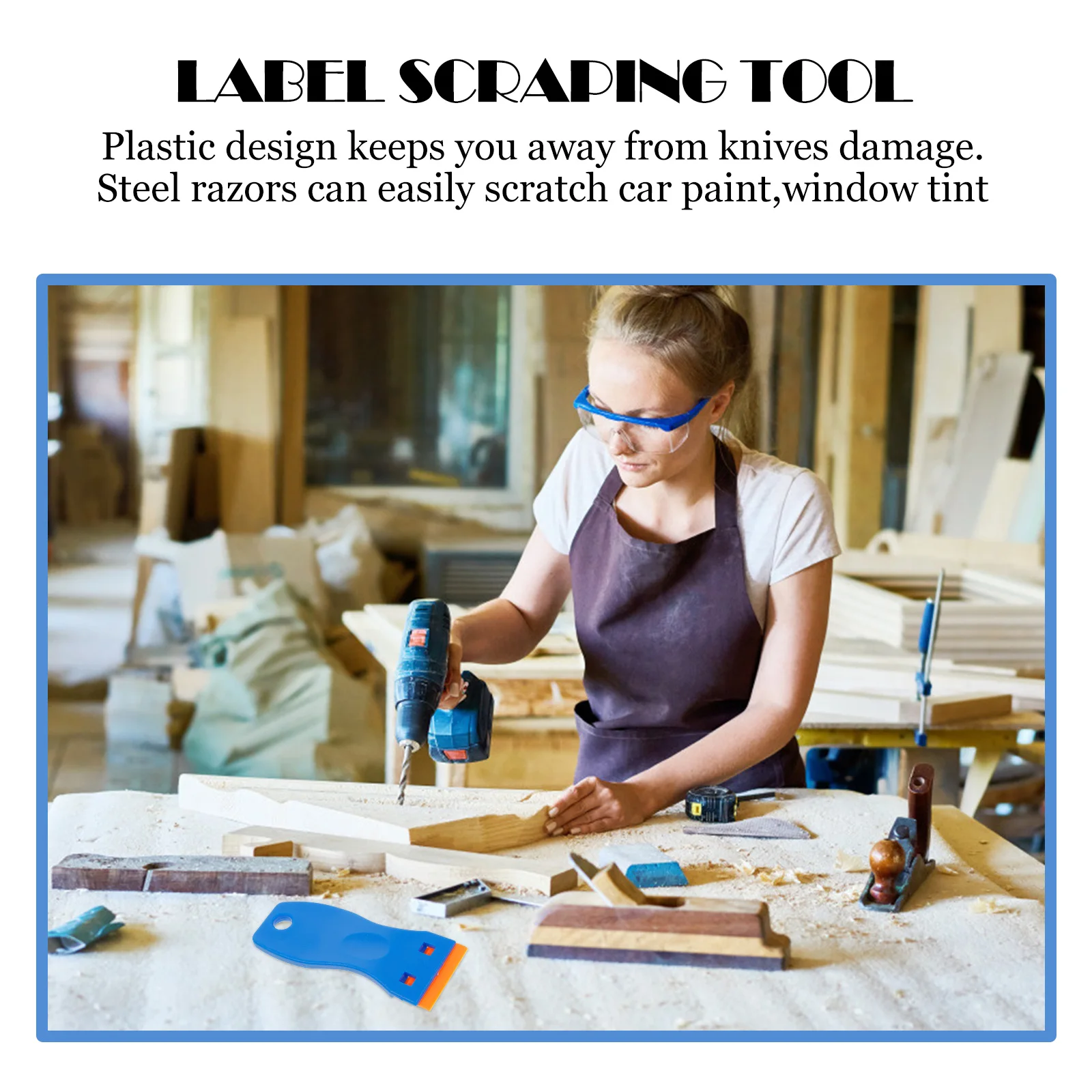 

Plastic Scraper For Stickers Removal Cleaning Tool Heavy Duty Label Decal Adhesive Remover Glass Metal Surface Safe