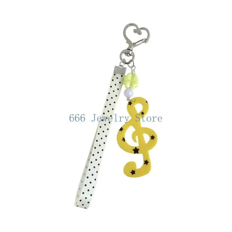 F2TD Decorative Music Note Holder Charm With Hanging Loop Strap, Acrylic-Style Charm Look and Bag Accent for Daily Carry