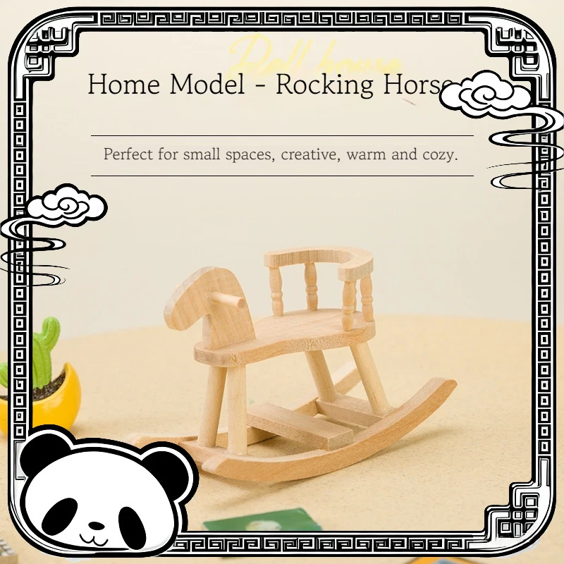 

Miniature Furniture Accessories for Dollhouse Children's Room Decor Small Wooden Horse Dollhouse Scenery Decoration