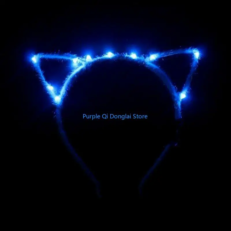 L21E LED Ear Headband for Adult Music Concerts Hair Hoop Halloween Hair Decor