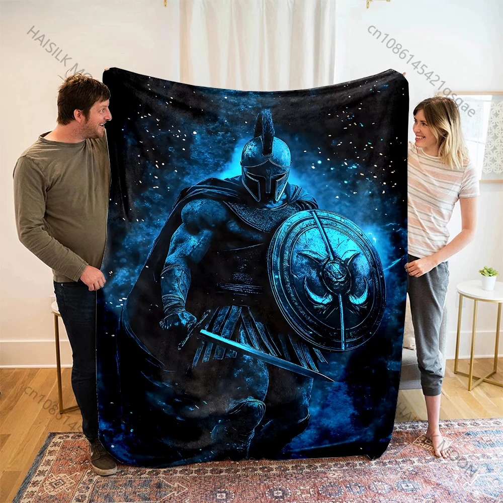 1PC Spartan Warrior Longsword Print Adult Children Warm Blankets Home Travel Car Soft Comfortable Suitable for all seasons