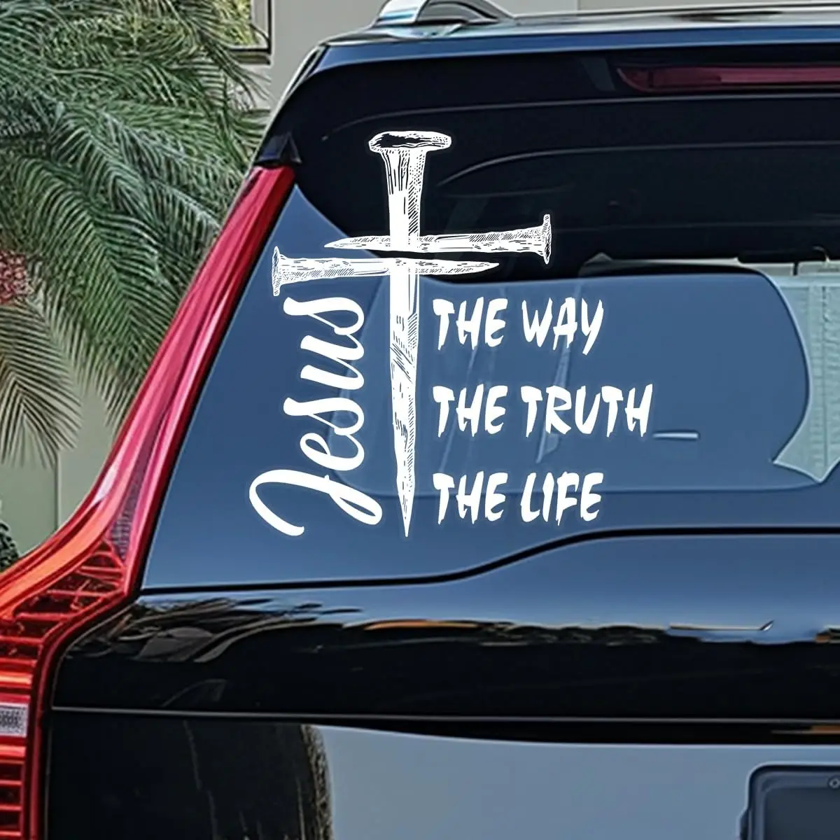 

Jesus The Way The Truth The Life Christian Car Stickers - Cross Car Sticker Accessories, for Car Truck Windshield Laptop