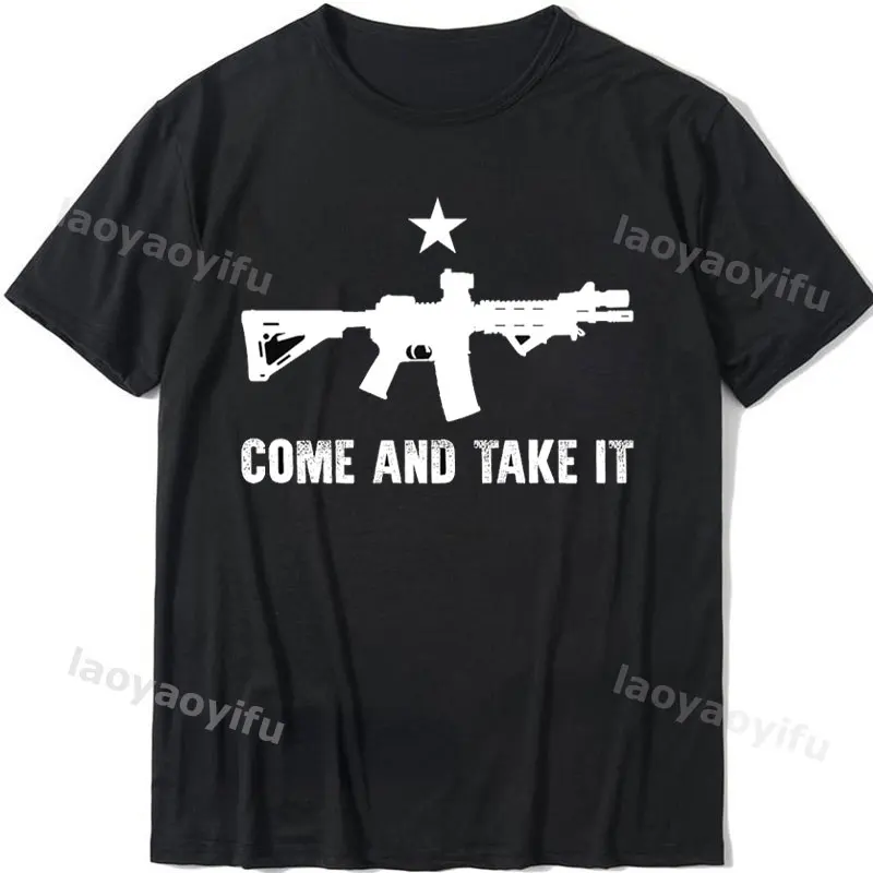 Come and Take It Funny T-Shirt Hunt Clay Pigeon Shooting Pure Cotton Short-sleev Summer Outdoor Clothing Graphic Tees