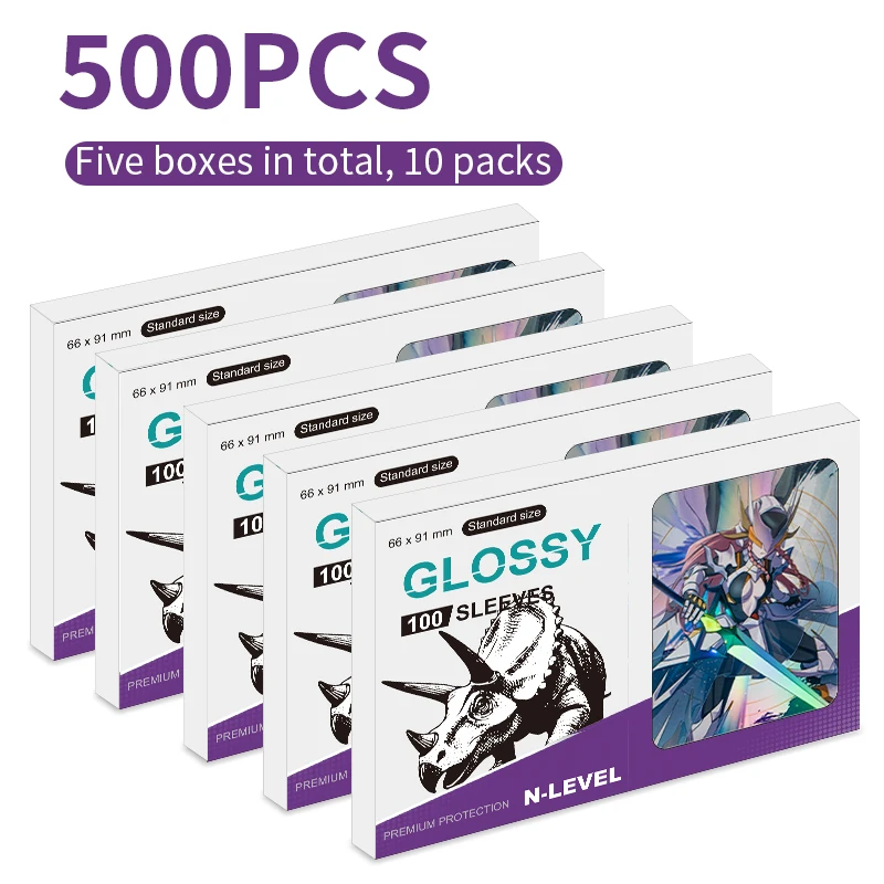 500PCS 66x91mm Outer Picture Protector Shinny Cover For MGT/PTCG Standard Size Holographic Foil Card Sleeve
