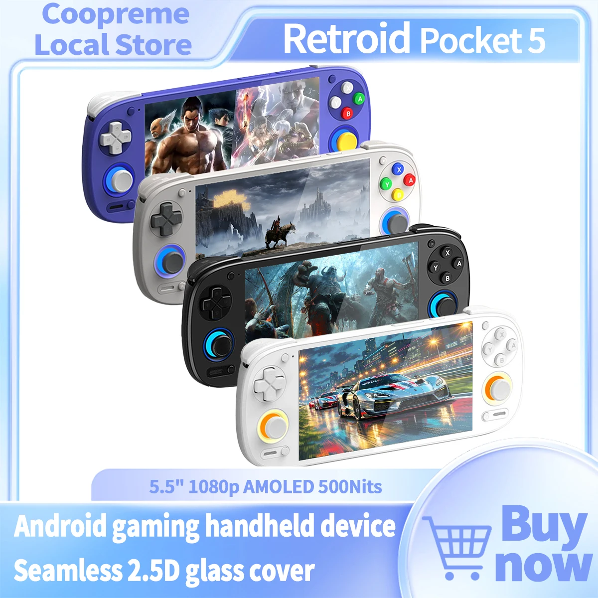 Retroid Pocket 5 Handheld Game Console 5.5'' AMOLED Screen Android13 Joystick R…