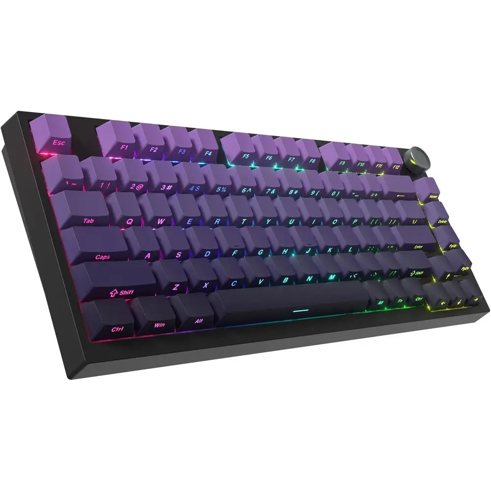 

75% Wireless Mechanical Keyboard, Bluetooth 5.0/2.4GHz/USB-C, Hot Swappable Linear Switches, Gasket Mount, RGB Backlit for PC/La