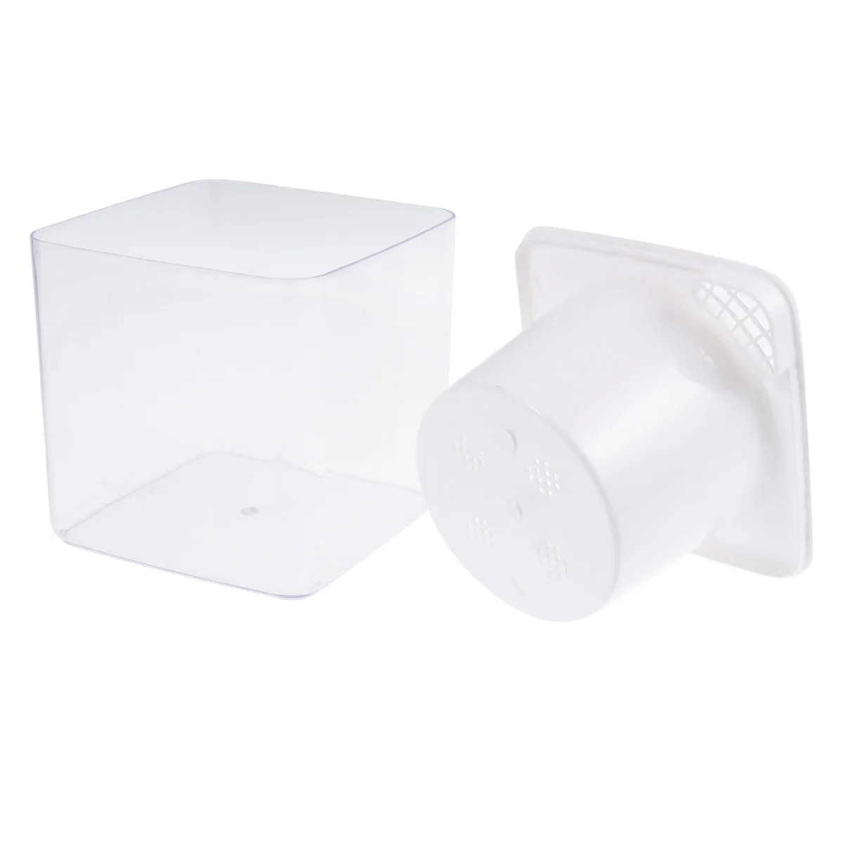

Hydroponic Resin Flower Pots 2 White Pcs Self Watering Planter Basket Large Capacity Storage Automatic Absorption Visible Water