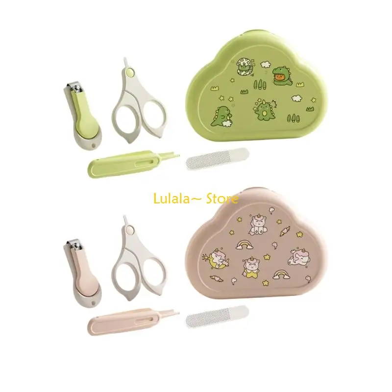 

Y4QA Newborns Nails Care Set Safety Trimmers Scissors Tweezer File Grooming Essential