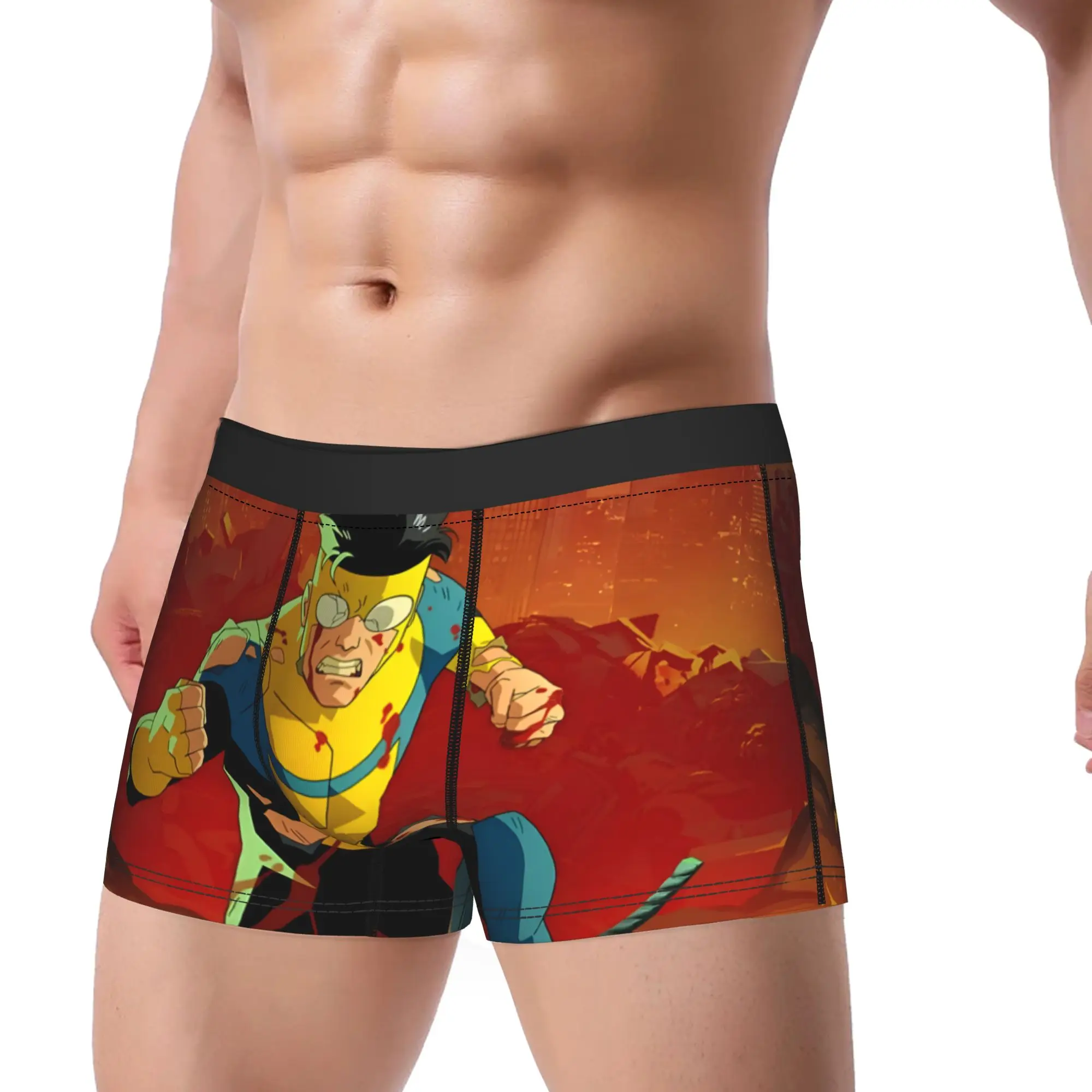 1piece I-Invincible Comic Battle Damaged Mark Underpants Breathbale Panties Man Underwear Ventilate Shorts