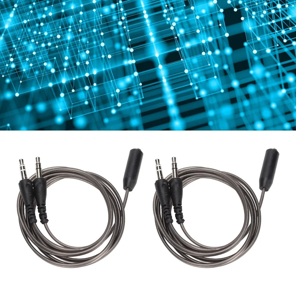 2PCS 3.5mm Female To Dual Male Headphone Splitter HiFi Stereo Noise Reduction Mic Y Splitter Cable Mic Earphone Splitter for PC