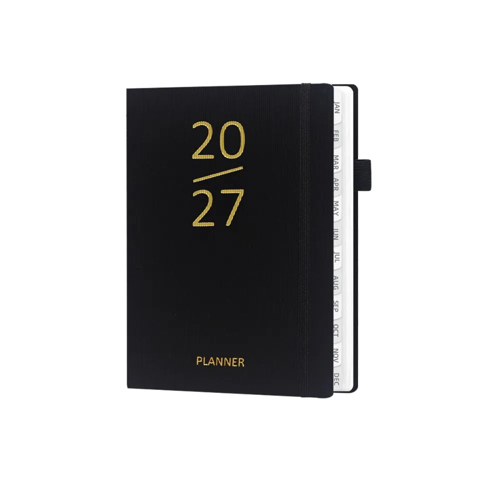 Portable A5 2027 Schedule Book To Do List Textured PU Daily Planner Book Planner Reminder Calendar Book Students