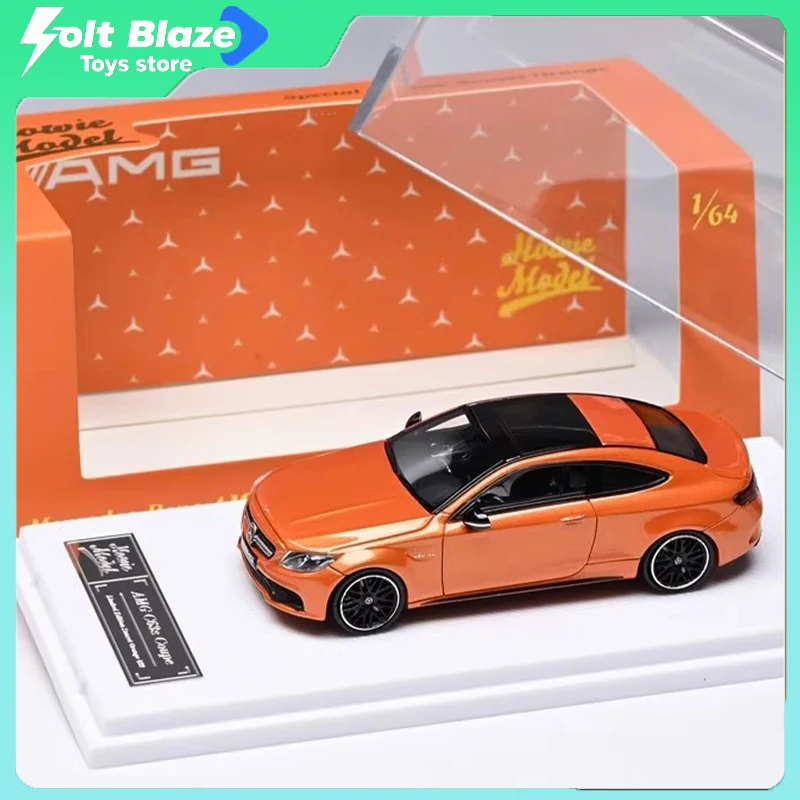 

Модель Howie 1/64 Mercedes Benz C63s AMG W205, модель автомобиля, оранжевая литая модель, настольная статическая модель автомобиля, игрушка на день рождения для мальчика, подарок