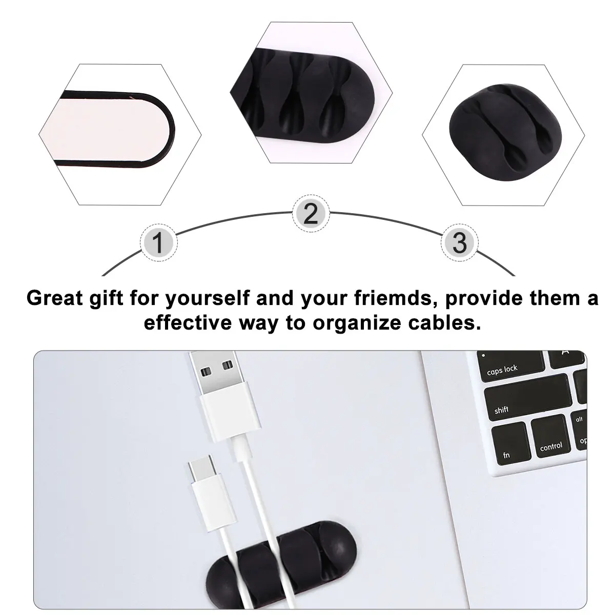 

12 Pcs Fastener Work Desk Cord Management Cable Manager Holder Clips Tpr Wire Organizer