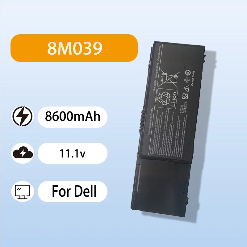 

New Standard 8M039 C565C Battery For Dell M2400 M4400 M6400 M6500 KR854 Laptop 11.1V 8600mAh Fast Charging Battery