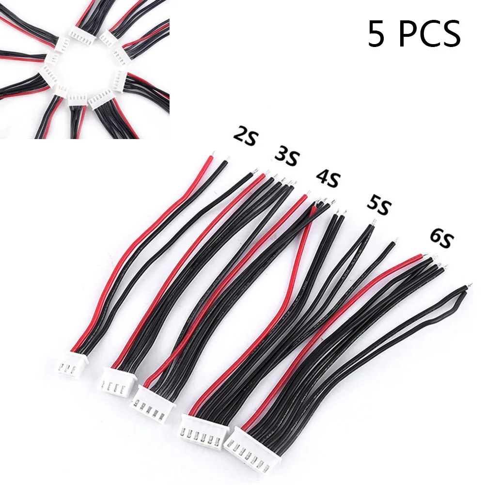 5Pcs JST XH 2s 3s 4s 5s 6s Battery Balance Charger Plug Line/Wire/Connector Cable