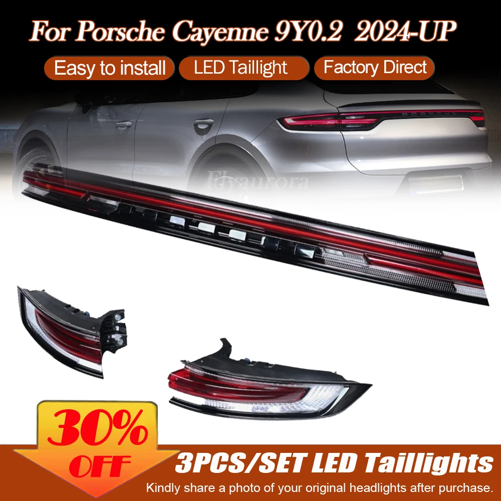 TailLight LED Assembly For Porsche Cayenne 9YA 9YB 2024-2026 E3 Rear Brake Lamp Dynamic Turn Signal Replacement Auto Accessories