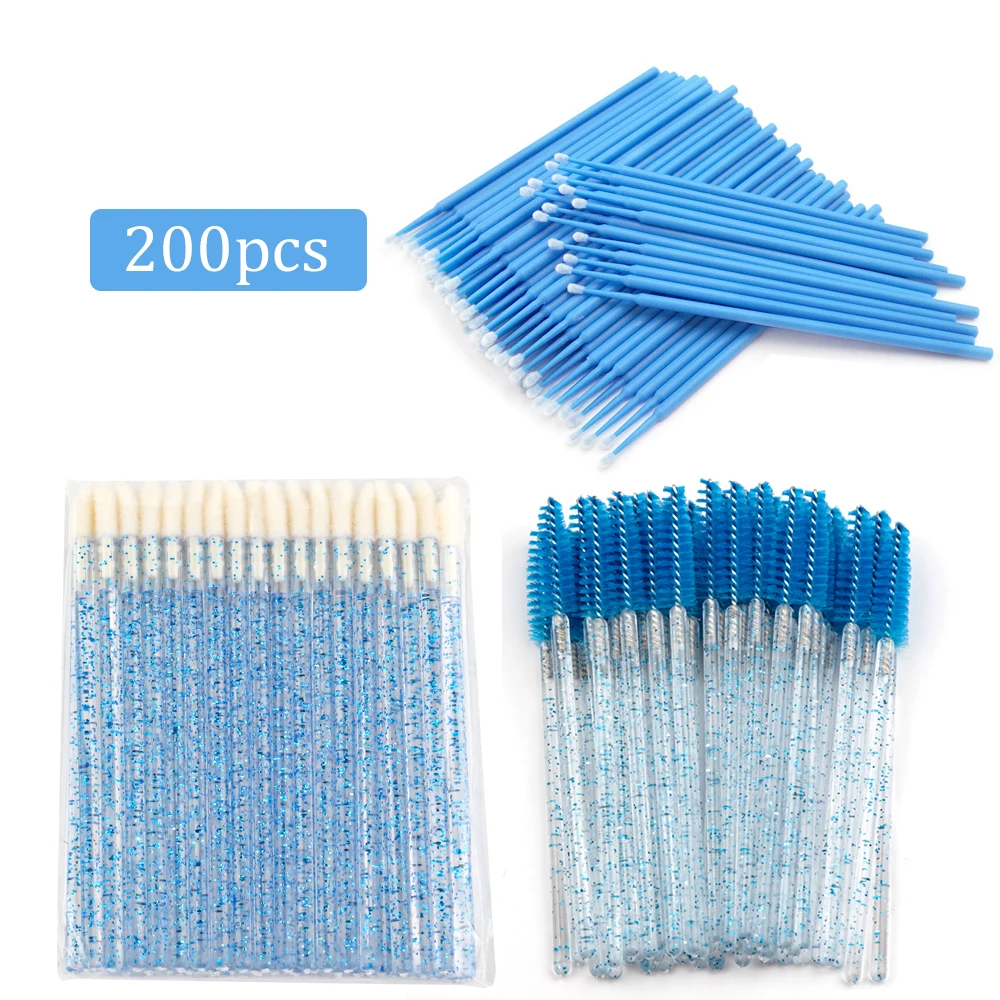 YSDO 200 Pcs Makeup Brushes Tools Set Eyelash Lip Micro brushes Mascara Wands Applicator Eyelash CottonSwab Clean Tools Set