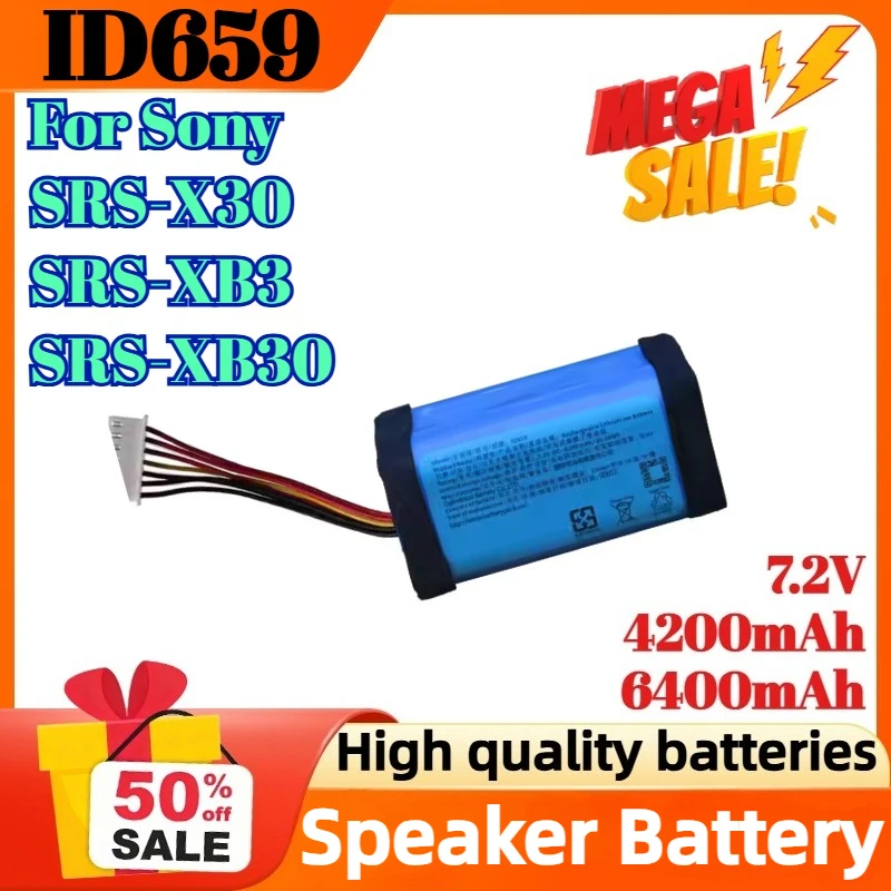

4200mAh 6400mAh 7.2V ID659 Speaker Battery for Sony SRS-X30 SRS-XB3 SRS-XB30 Digital Battery