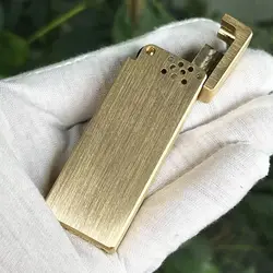 Rare Metal Brass Gasolines Trench Lighter for Men Vintage kerosenes Wicks Lighter Collection Fuel Oil Lighter Gift