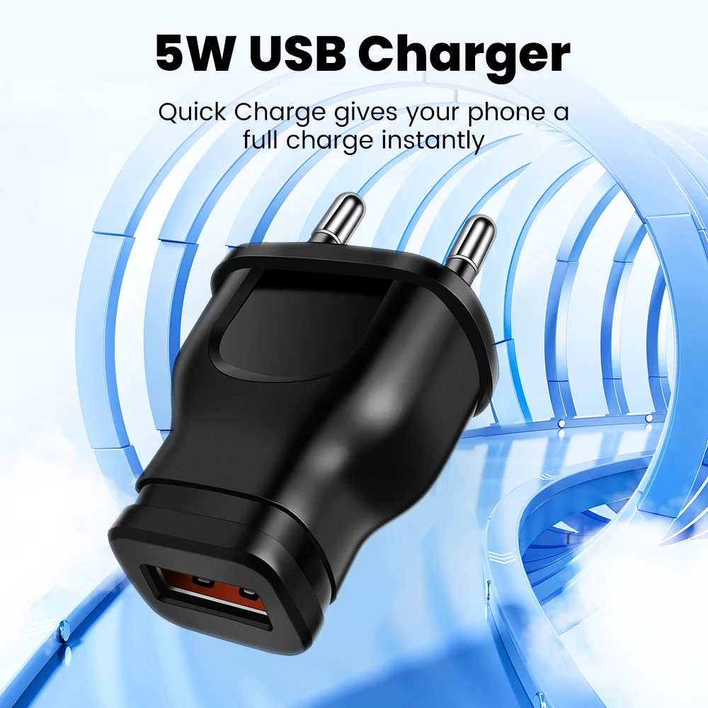 Elough 1A 5W Single USB Travel Charger USB to EU/US Conversion Plug Phone Charger Smart Phone Travel Charger Charging Head
