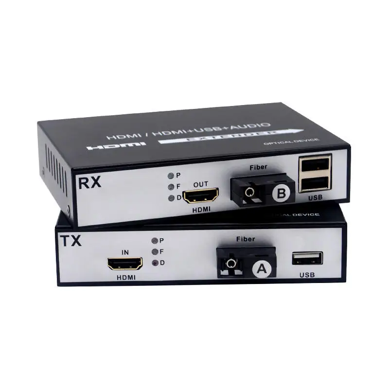 High Quality 1Pair 1080P HDMI-USB KVM over Fibre Extender up to 20KM Single Mode Single Fiber SC HDMI Fiber Optical Transceiver