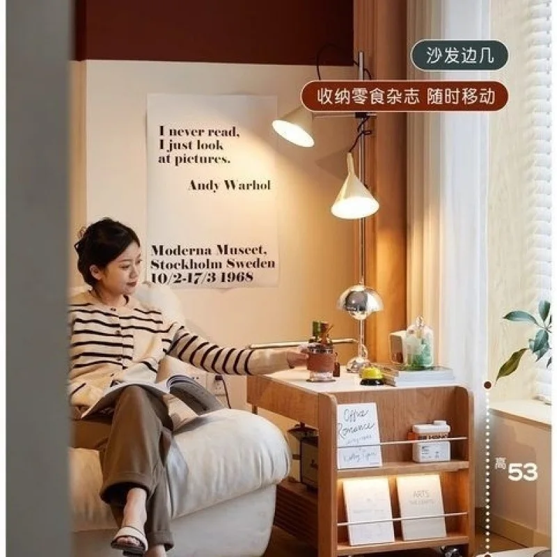 Coffee table trolley solid wood living room sofa surrounding stove making tea mobile home multi-functional small apartment tea t