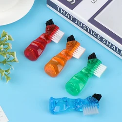 Denture Cleaning Brush Bristles & Ergonomic Rubber Handle Multi-Layered Bristles False Teeth Brush Oral Care Tool