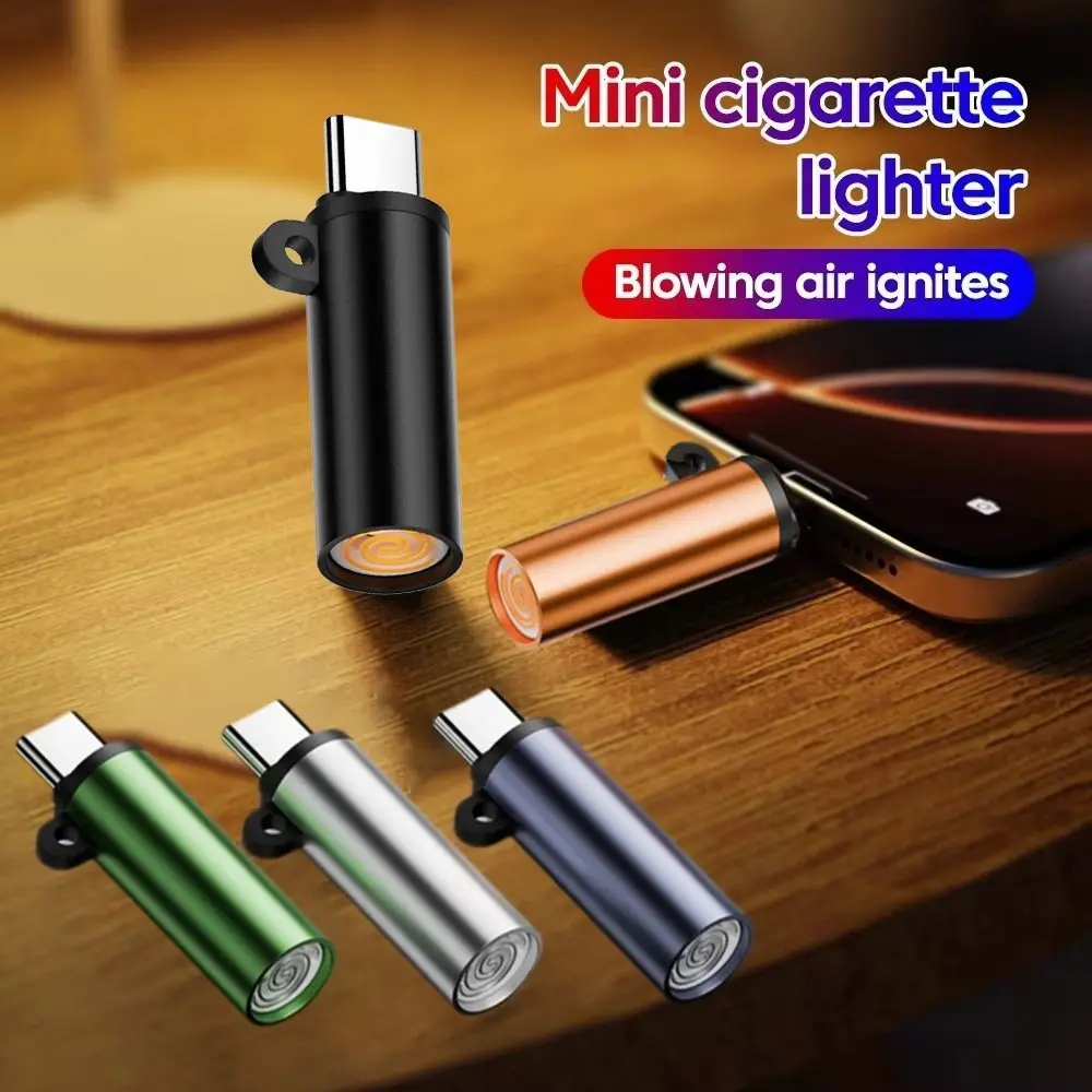Flameless Type-C Cigarette Lighter Windproof No Need Charging Portable USB-C Lighter Blow-to-Ignite Electric