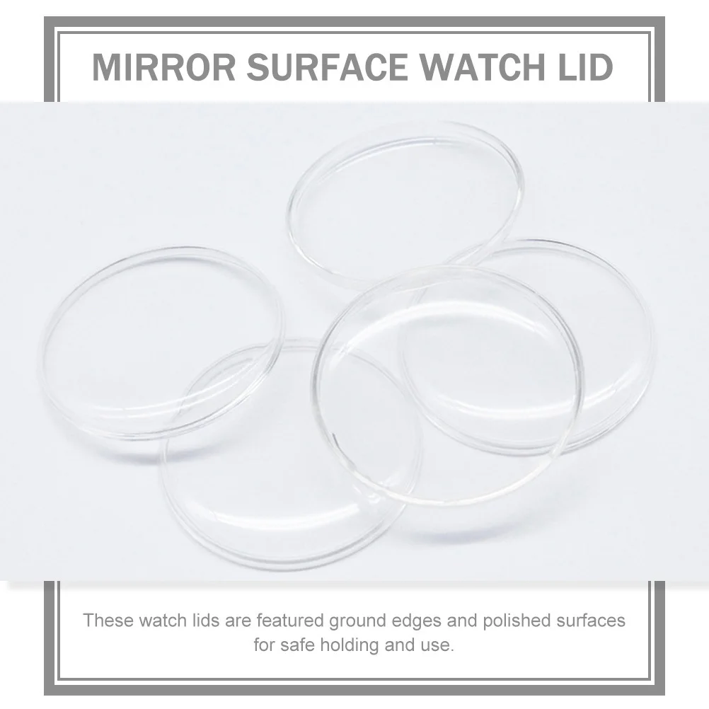 

5 Pcs Watch Repair Material Hands Cover Wristwatch Clear Lids Glass Protector Replace