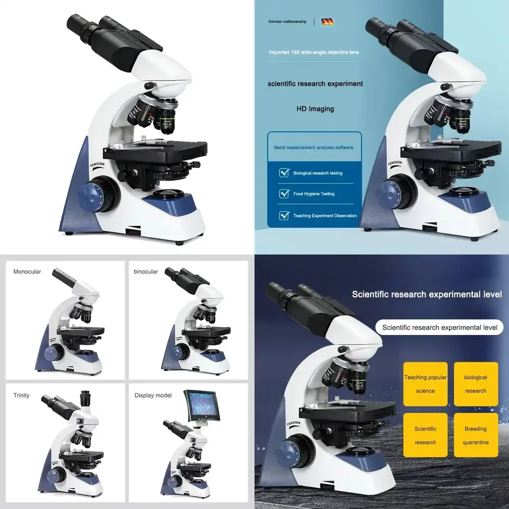 Electric Tool Binocular Biological Microscope for Home Lab Use 10000X HD Magnification for Bacteria Sperm Observation