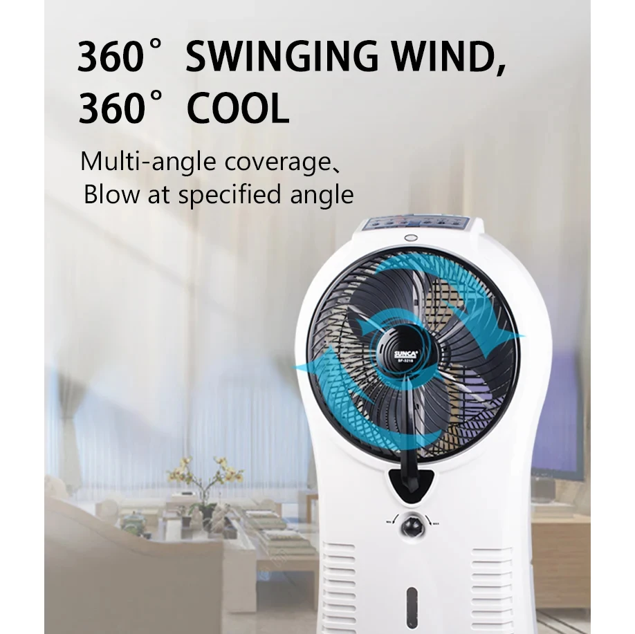 충전식 워터 에어 쿨러, 물 탱크 가습기 미스트 워터 스프레이 선풍기, 12V7.7AH 배터리, 송풍기 가습기 미스트 선풍기, 4l