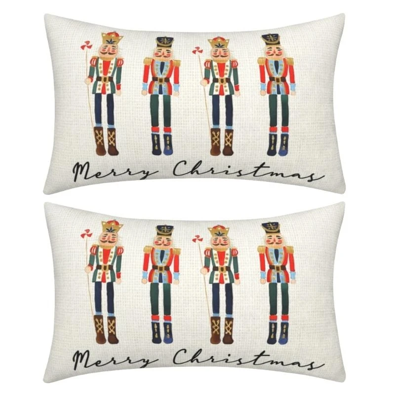 652F Weihnachtsfeier-Kissenbezüge mit Weihnachtsmotiven, dekorative Kissen-Accessoires für den Winterurlaub