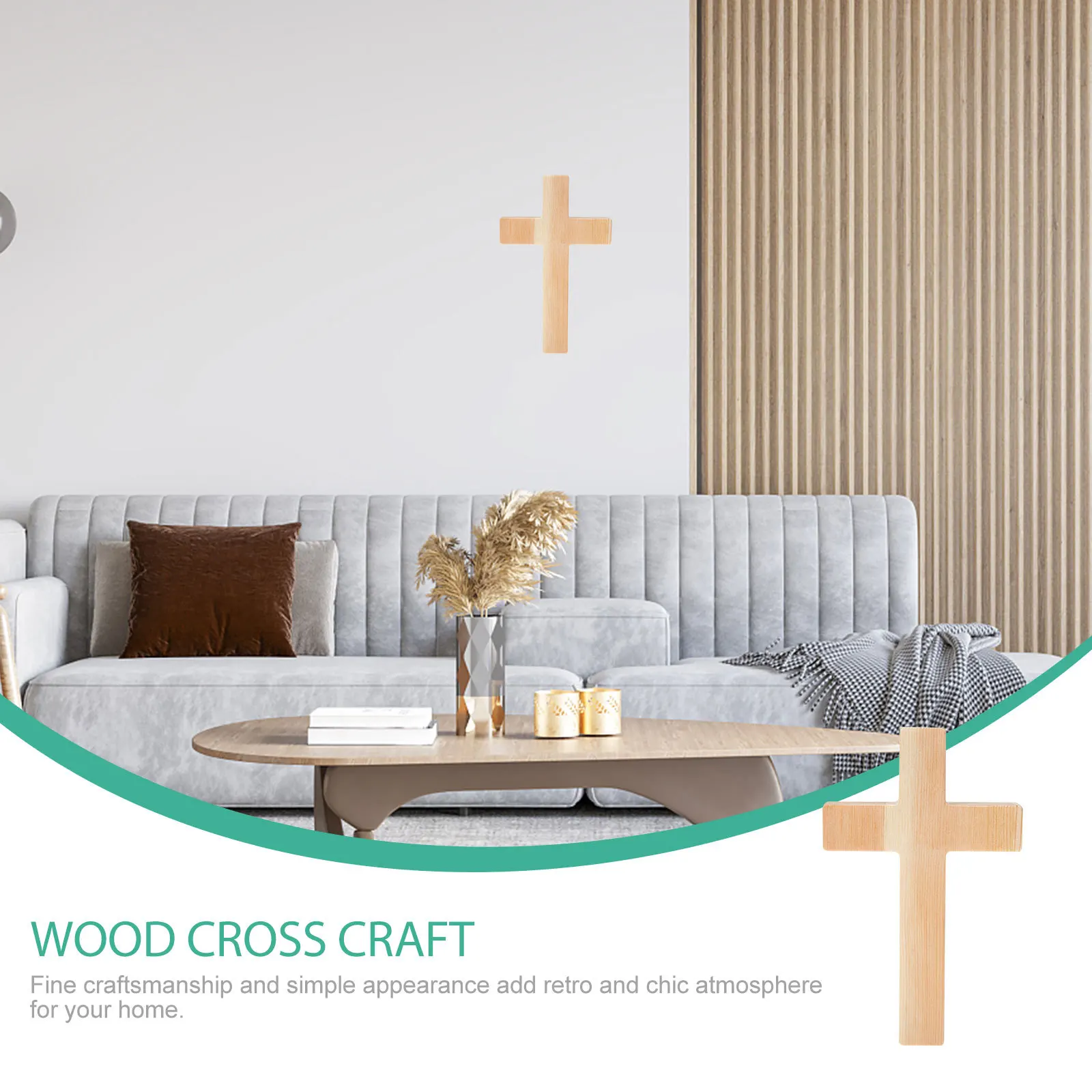

Chic Wooden Cross Ornament Smooth Hand Feeling No Burrs Safe Religious Adornment Cross Decor Wooden Craft Baptism Gifts for Girl