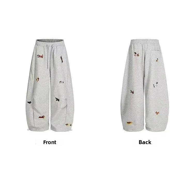 

Loose Casual Pants Men's Korean Sle Trendy Thin Wide Leg Floor Length Pants Autumn Season Lightweight Drapey Fit Straight Tube