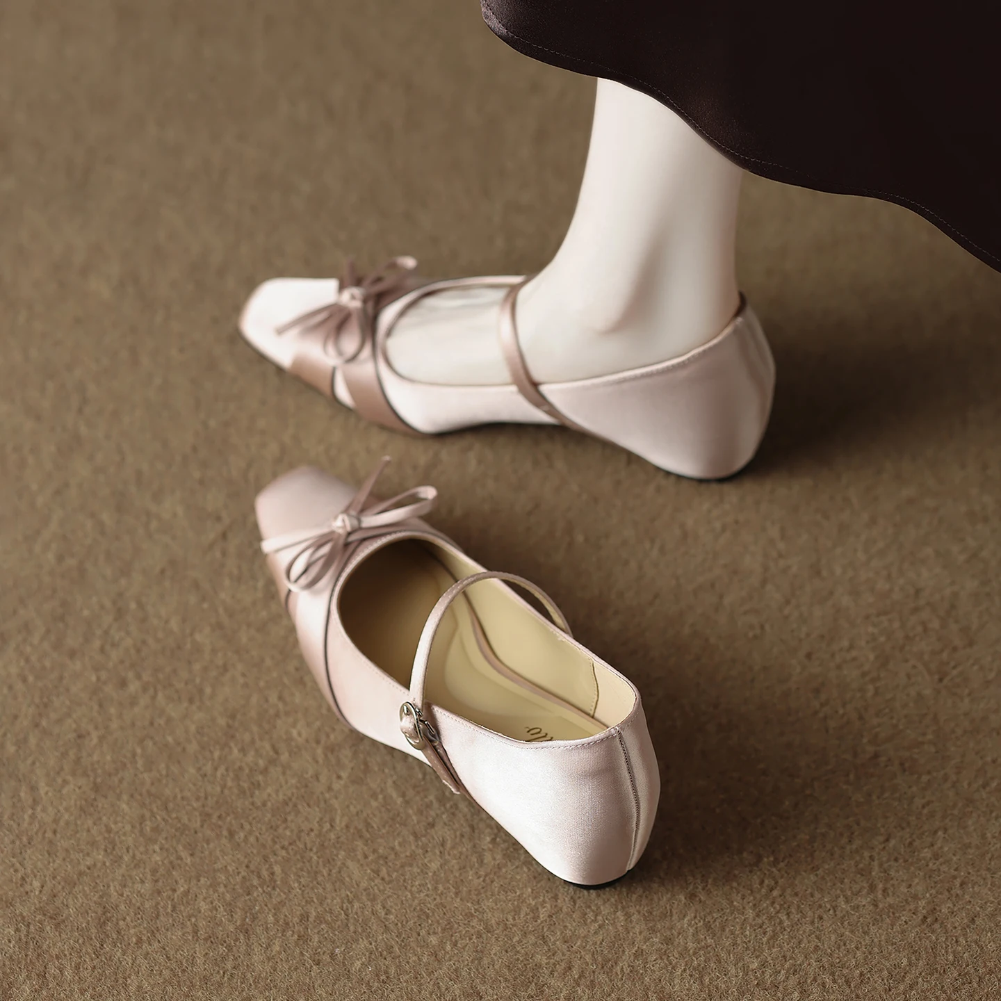 french-style-knot-mary-jane-ballet-flats-women's-semi-up-court-shoes-with-skirts-internal-heightening-single-shoes