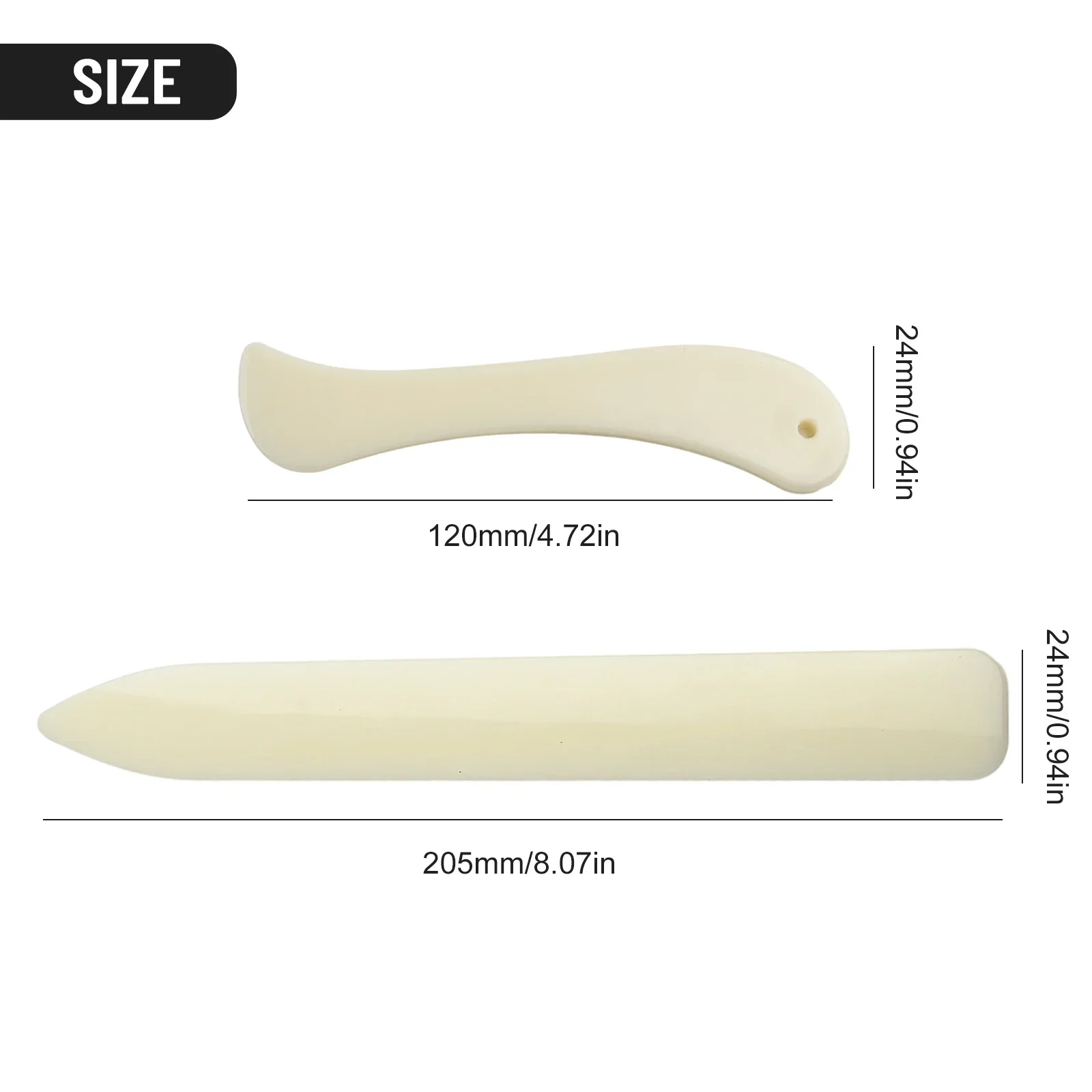 2 Pcs Bone Folder Craft Tools Plastic Plastic Letter Opener Craft Tool DIY Leather Hemming Tool Kunststoff Brief Öffner