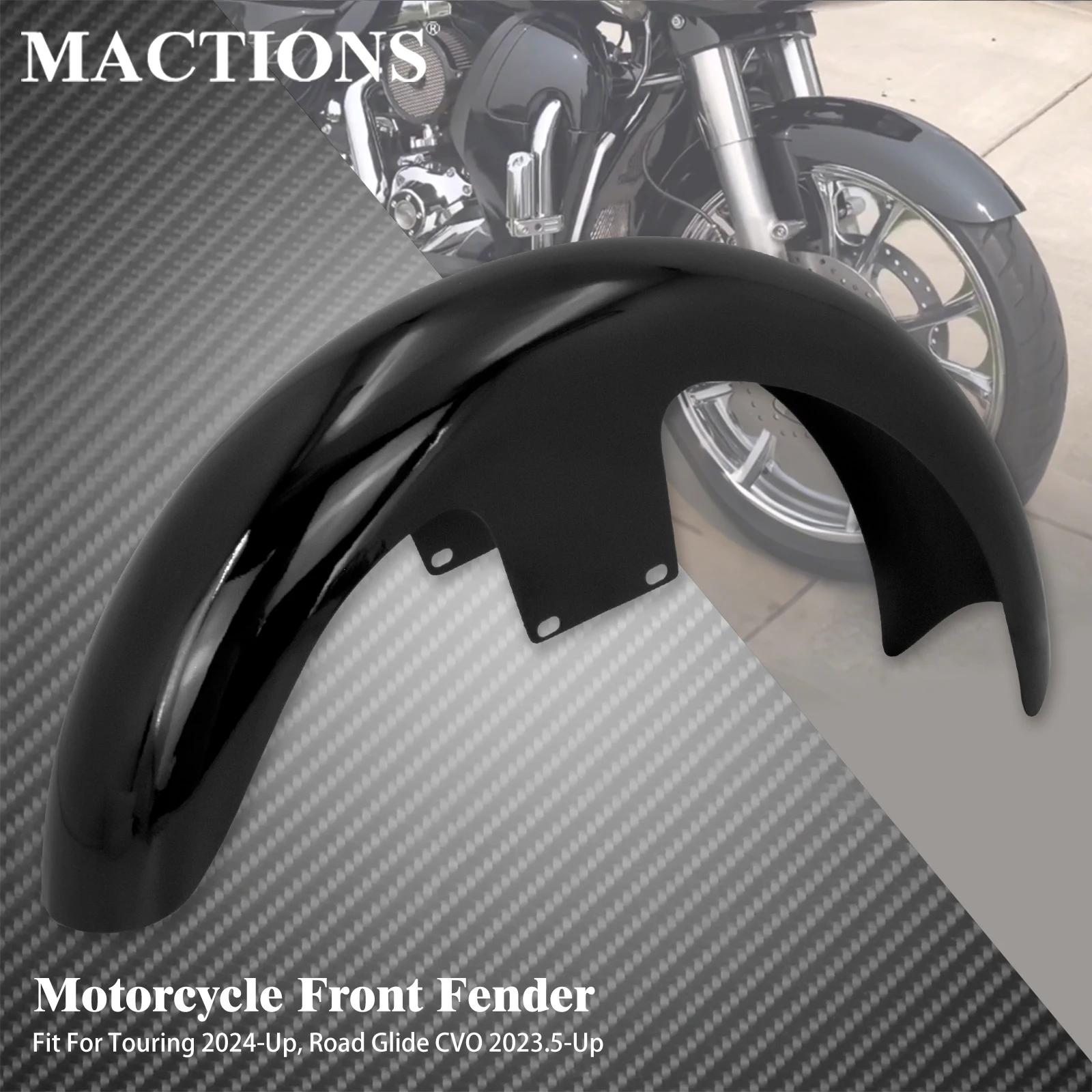 

Motorcycle 21" Wheel Wrap Steel Front Mudguard Fender For Harley Touring CVO Road Glide King Street Glide Limited 2024-up