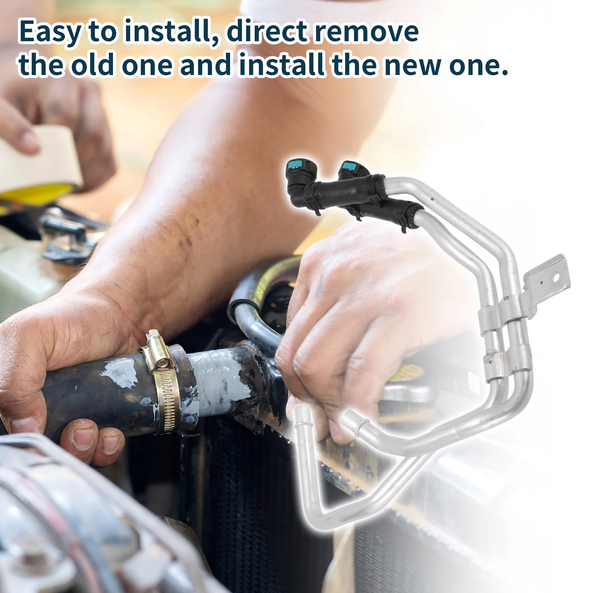 Motoforti Radiatorslang Verwarmingsslang nr. C2Z27293 voor Jaguar XF 2.0T 12-15 Plastic Ijzer Warmwaterleiding Zwart SilverTone 1 St