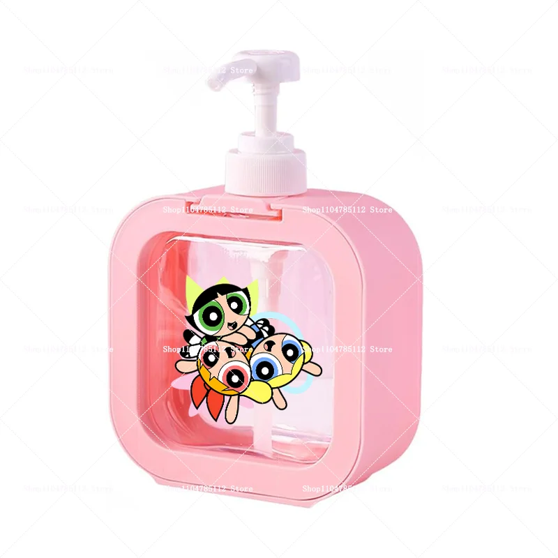 The Powerpuff Girls Soap Dispenser Lady Liquid Hand Pump Kawaii Anime Refillable Bottle Portable Simple Hand Soap Dispenser Gift view 5