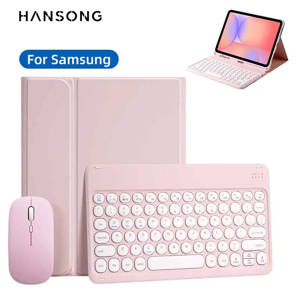  Tablet Case For Samsung Galaxy Tab S6 Lite Bluetooth Keyboard S7 S8 S9 S9 FE S10FE 11in S7+/S8+/S9+/S9 FE+/S10 Plus A8 Cover