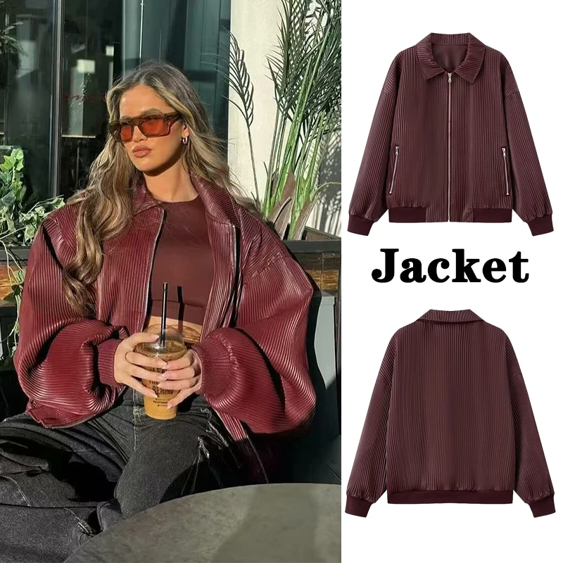 

Women's Autumn Winter Jacket 2025 Women New Long Sleeve Zipper High Street Short Paker Jacket Lady Fashion Leisure Outerwears