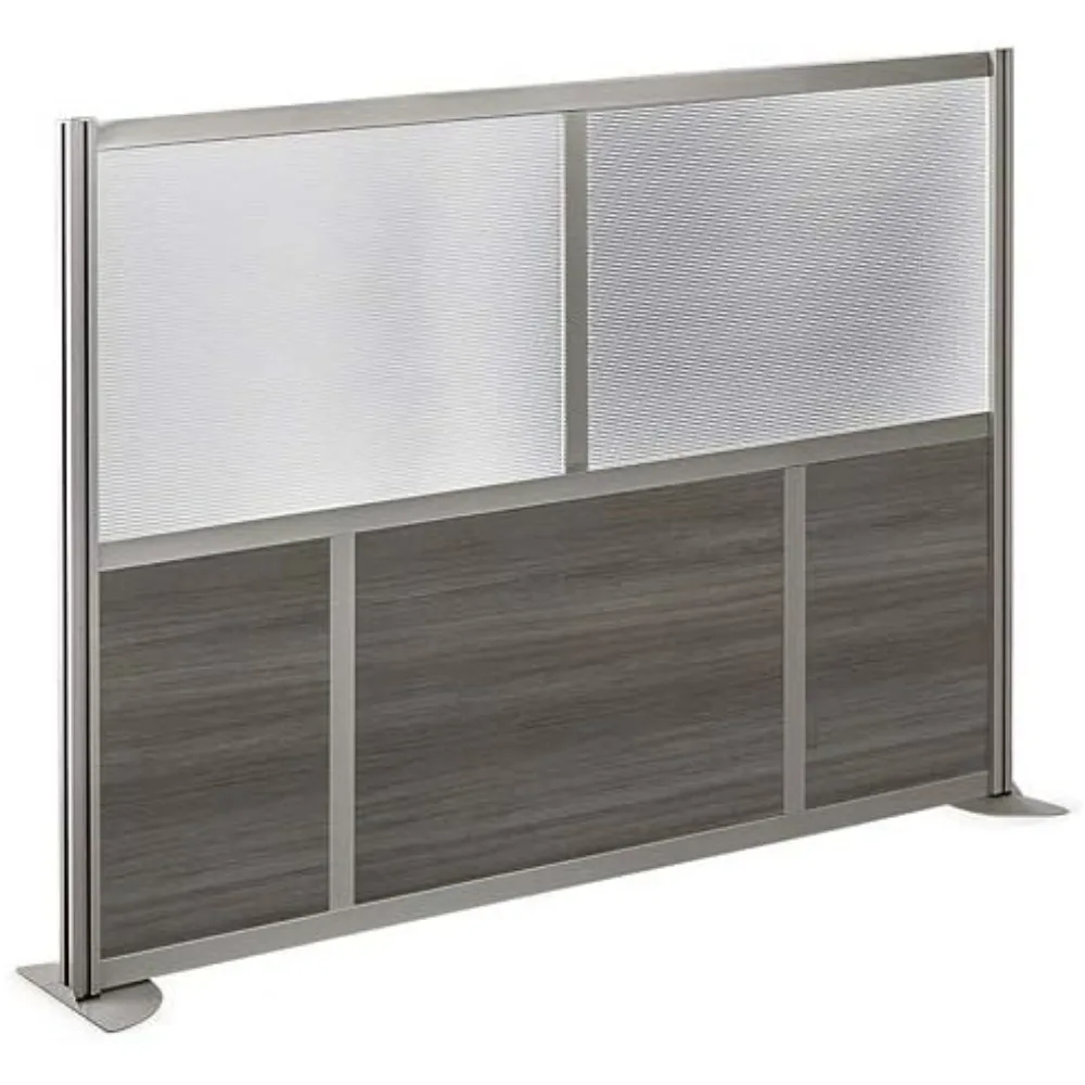 Divider Panel - Gray Laminate, Plexiglass, & Brushed Nickel, 72”Wx52”H,room Dividers