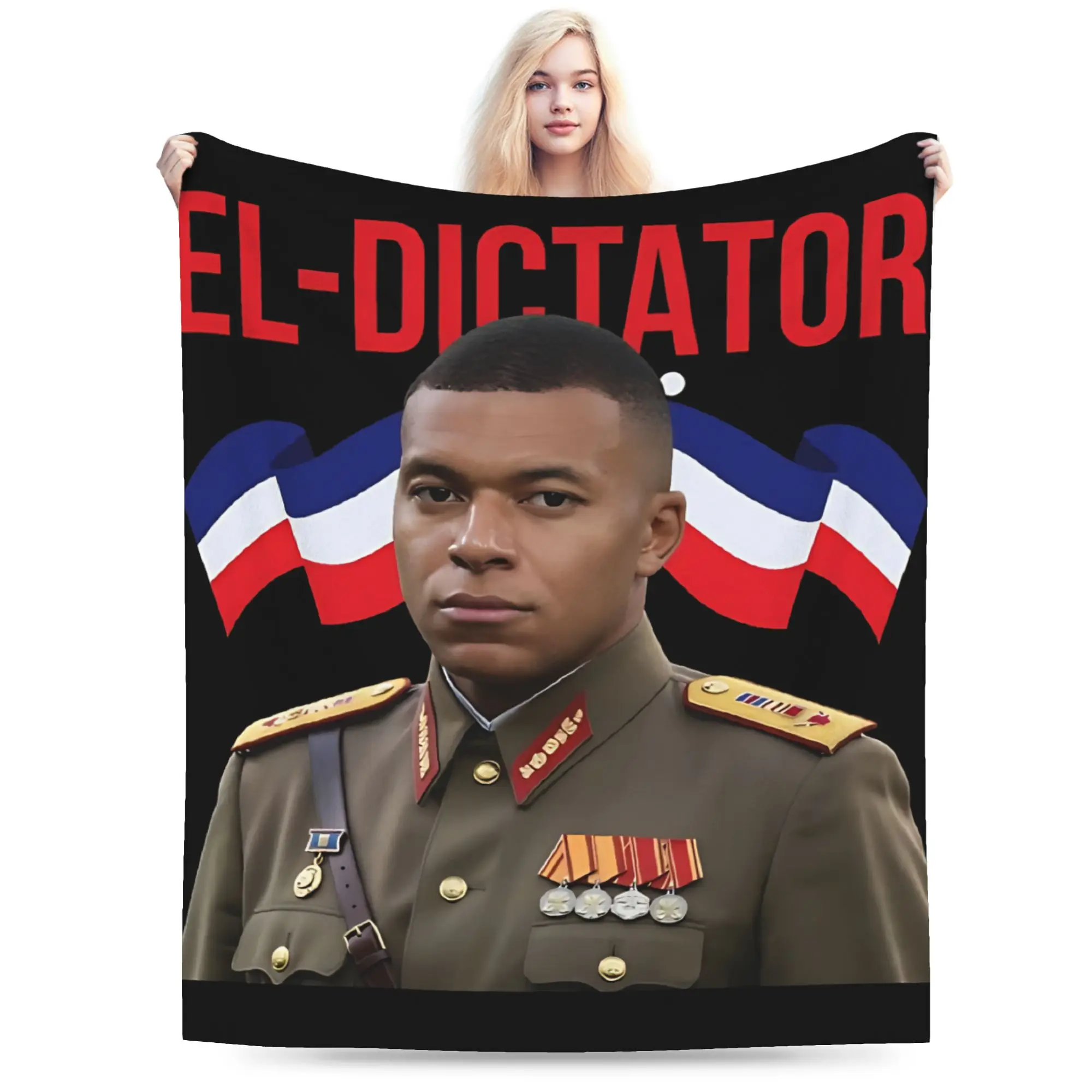 Kylians Mbappe Dictador Meme  Blanket Super Soft Warm  Throw Blankets for Bed 50x60 Inch Multi-size Rug Piece